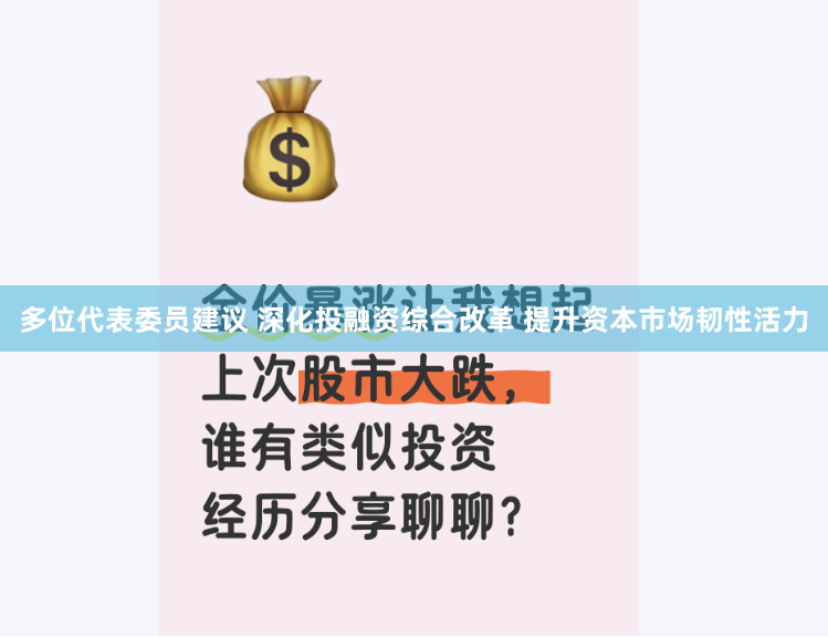 多位代表委员建议 深化投融资综合改革 提升资本市场韧性活力